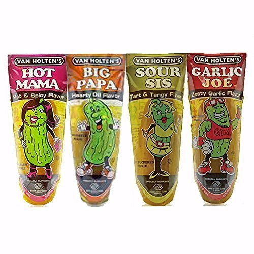 Van Holtens Character Pickle Sampler Case Dill Hot Sour Garlic 4 Flavor 12