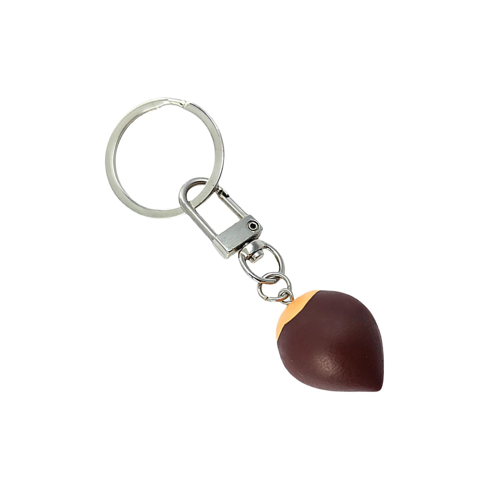 Tsophreniq Realistic Chestnut Keychain Miniature Nut Charm Keyring with Authentic Detail Stylish Cultural Gift Accessory Rubber Keychain for Keys