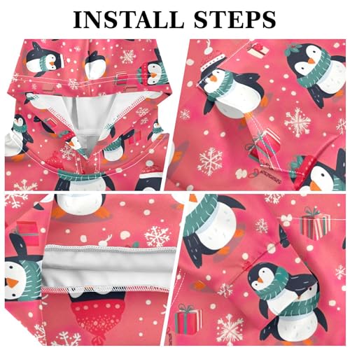 Kids Hoodies Sweaters Christmas Xmas Penguin Hooded Sweatshirts with Big Pockets for Boys Girls B04004213