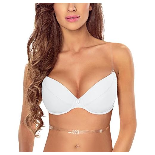 Vivisence Sujetador Push-Up con Tirantes Multiposición para Mujeres 1035, Blanco,85B