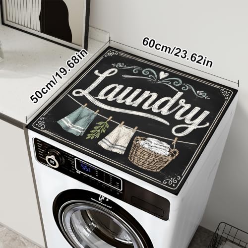 Image of Washer and Dryer Topper for Top,23.6 inch x 19.7 inch Washer Dryer Countertop Mat, Waterproof & Anti-Slip Dryer Top Protector Mat (Laundry Chalkboard, 23.6x19.7inch)