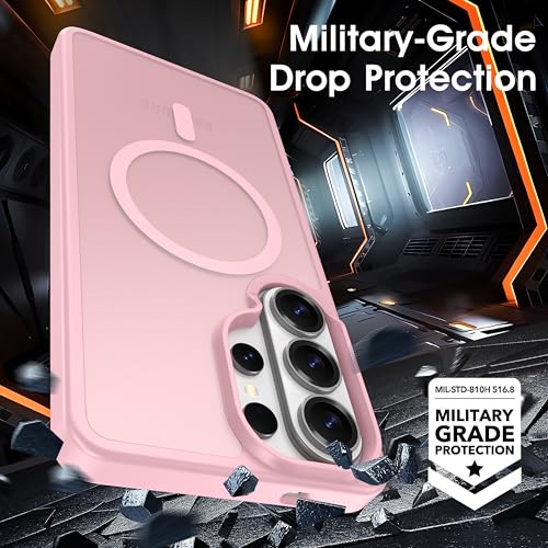 Image of Oterkin Magnetic Samsung Galaxy S26 Ultra Case, Light Pink | Matte, Compatible with MagSafe, Frosted Translucent, Shockproof Anti-Scratch Slim Fit, Military Grade Protection