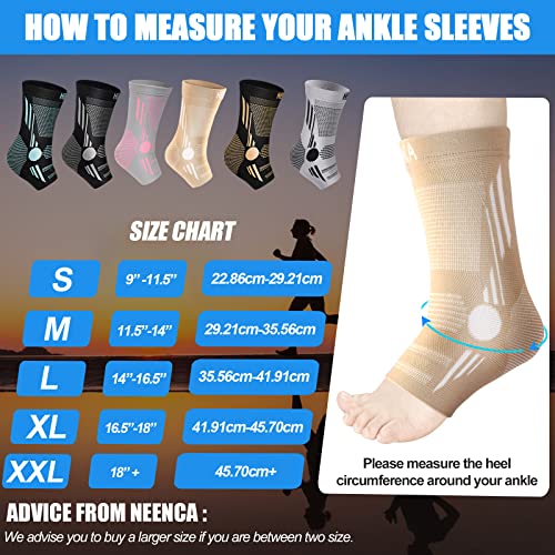 Image of NEENCA Foot & Ankle Brace Socks for Sprained-Ankle Compression Sleeves Set