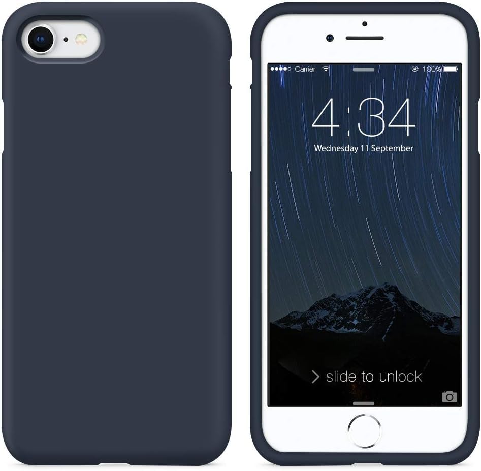 SURPHY iPhone SE 2022 case, iPhone SE 2020 case, iPhone 8 Case, iPhone 7 Case, Liquid Silicone Gel Rubber Shockproof Protective Back Case Cover for iPhone SE 3rd / SE 2nd / 8/7 4.7 inches, Black