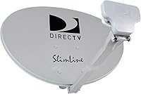 DIRECTV 3LNB Slimline SWM3 HD Satellite Dish Kit - Short Roof Mount Stub Foot & 4-Way Splitter