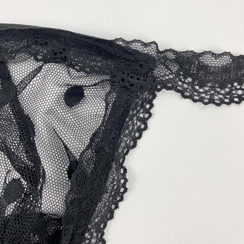 Men's Polka Spoint Sheer Lace Robe Lingerie Sexy See Through Mesh Sissy Nightwear Gay Nightgown Party Clothes3