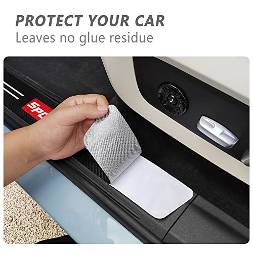 5Pcs Car Door Sill Protector,Carbon Fiber Sport Threshold/Rear Bumper Guard Anti-Scratch Sticker Door Edge Protection Decorate,Interior Accessories Self-Adhesive Anti-Scratch Waterpoor(Red Sport-5Pcs #TOP2