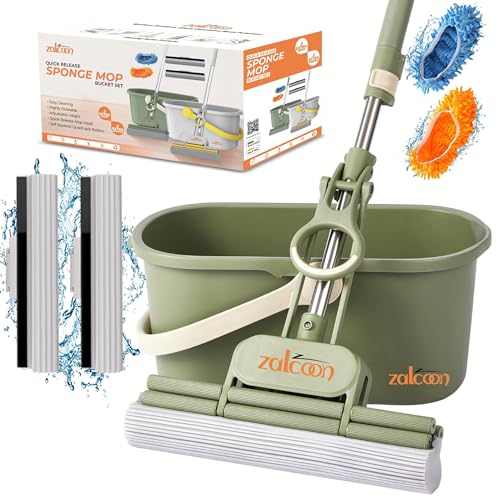 Zalcoon sponge mop with bucket