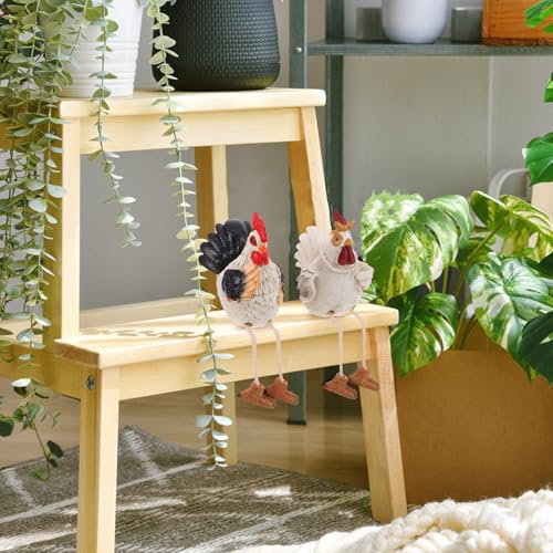 Figurines poules en résine de qualité aux détails soignés pour table de Pâques