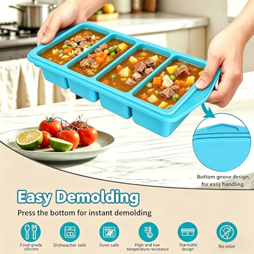 2 Pack Moldes de Silicona para Congelador con Tapa miniatura 4