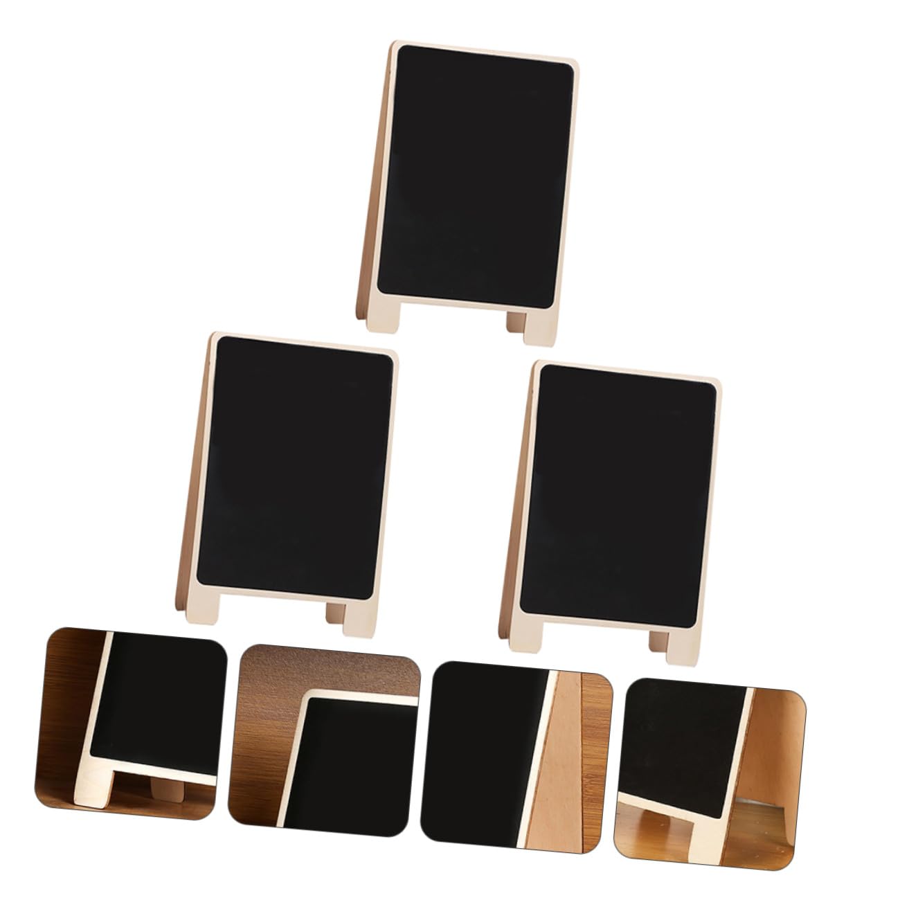 Tableaux Noirs en Bois de Cèdre et Installation Facile 3 Pièces Double Face Design Debout Pratique pour Bureau et Panneaux Mémo