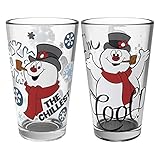 Zak Designs FTSA-B081 Christmas Collectibles Pint Glasses, 16oz 2 Piece, Frosty the Snowman
