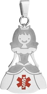 StickyJ Princess Medical Alert Pendant for Girls
