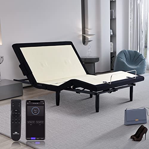 Adjustable Bed Frame Full with Massage, Applied Sleep Adjustable Bed Base with Bluetooth APP,Dual USB Ports,Under Bed Light,Head and Foot Incline with Wireless Remote Control, Anti Snore Adjustable Bed Frame Full with Massage, Applied Sleep Adjustable Bed Base with Bluetooth APP,Dual USB Ports,Under Bed Light,Head and Foot Incline with Wireless Remote Control, Anti Snore