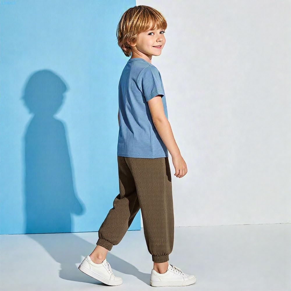 YUANQIAN Pantalones de seda de hielo transpirables de secado rápido para niños, repelentes de mosquitos, pantalones unisex de ajuste relajado, cintura elástica, puños ajustables