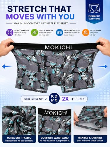 Image of Men's Printed Trunks, Pack of 2 | Abstract Geometric Design | Stretchable Elastic Waistband | Comfortable Regular Fit Underwear
