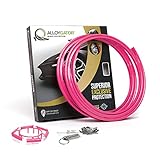AlloyGator Exclusive Wheel & Rim Protectors, Set of 4 – Universal Size Fits Most Wheels & Tires (12-24') – Protects Against Scrapes, Scratches, Scuffs, Curb Rash & Pothole Damage - Pink