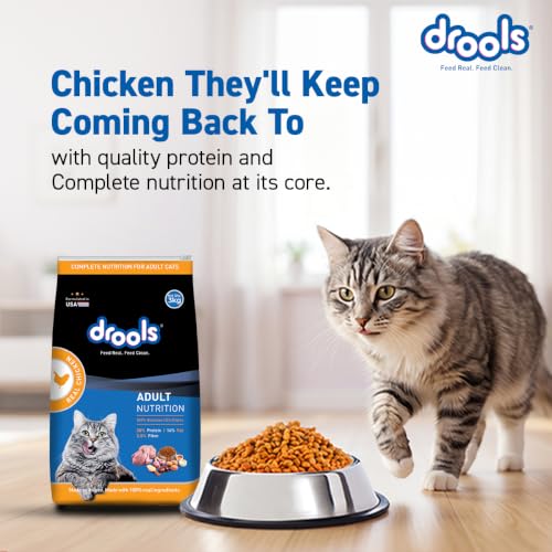 Image of Drools Adult Dry Cat Food 1.2kg Pack | Real Chicken Flavour |Taurine that Helps Maintain a Healthy Heart | Healthy Skin & Beautiful Coat | Complete Nutrition | Digestive Health | Healthy Growth