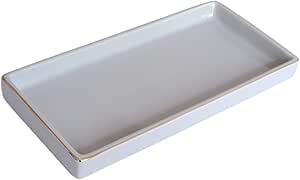 Amazon.com: 10 x 5 Ceramic Bathroom Tray for Countertop, Decorative ...
