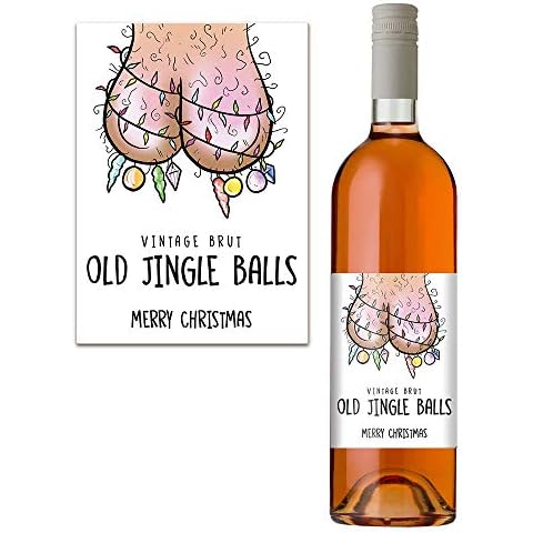 Funny Rude Christmas Wine Bottle Label Cover