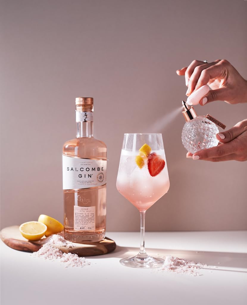 SALCOMBE Gin-Geschenkset Premium-Gin „Rosé Sainte Marie“ (0,5 L, 41,4% Vol.) & „Seamist“ Liquid Garnish (0,1 L, 60% Vol.), in Geschenkbox