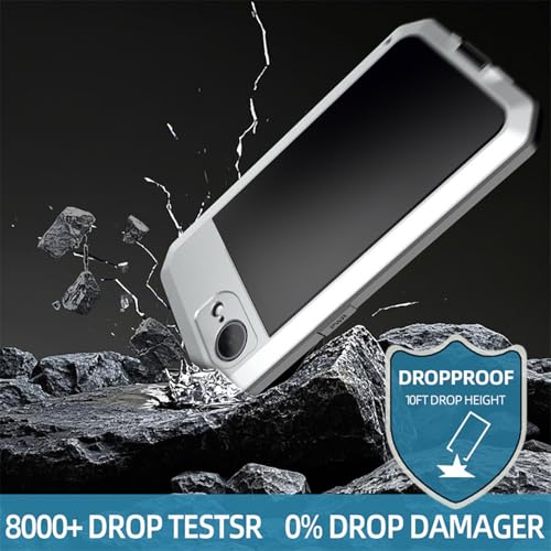 Coque iPhone 17E en aluminium de qualité militaire protection lourd intégrale argent