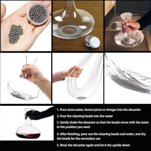 Image of Decanter Beads, 300Pcs 4mm Stainless Steel balls Cleaner for Wine Decanter Hookah Carafe and Vase