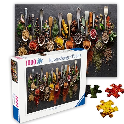 Ravensburger - Spices from All Over The World - 1000 Piece Jigsaw Puzzle - Enticing, Vibrant Spices from Around The Globe - Fresh & Dried - Ideal Gift - Frameable Art - Puzzles for Adults