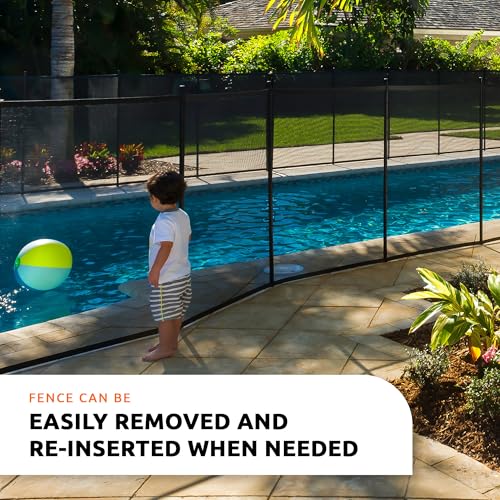 Image of Pool Fence DIY by Life Saver Fencing Section Kit, 4 x 12-Feet, Black