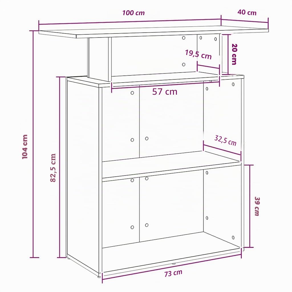 vidaXL Mostrador de recepción Blanco 100x40x104 cm Madera de ingeniería