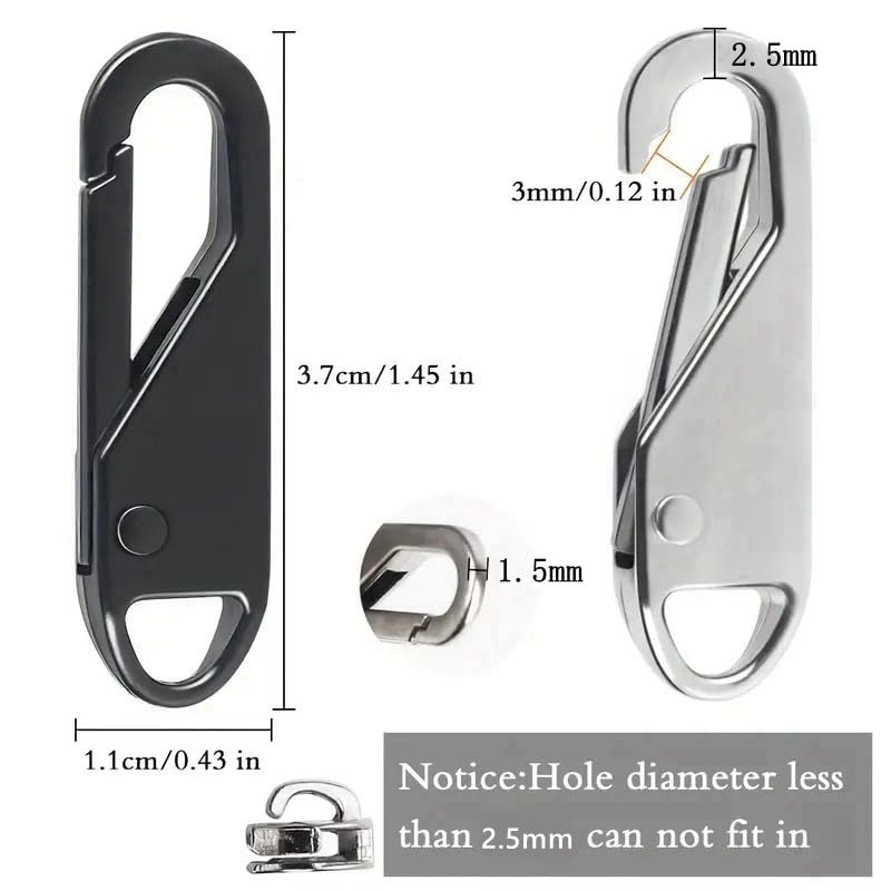 Tirador de cremallera fijo, 10 piezas de cremallera deslizante, bolsa de reparación instantánea de cremallera, repuesto de mala hebilla, bolsa de viaje, maleta, cabeza de cremallera, manualidades de c