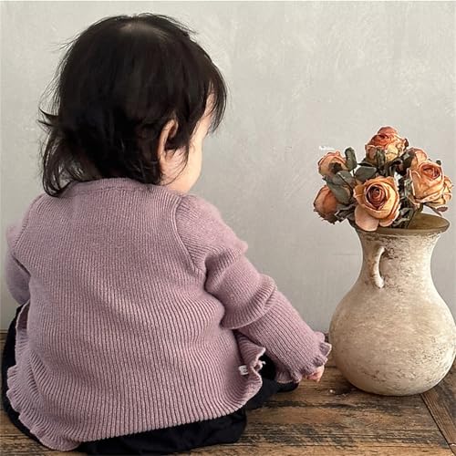 Girls Toddler Knit Cardigan Sweater Long Sleeve Flower Button Down Cardigan Featuring Ruffled Cuffs Fall Clothes4
