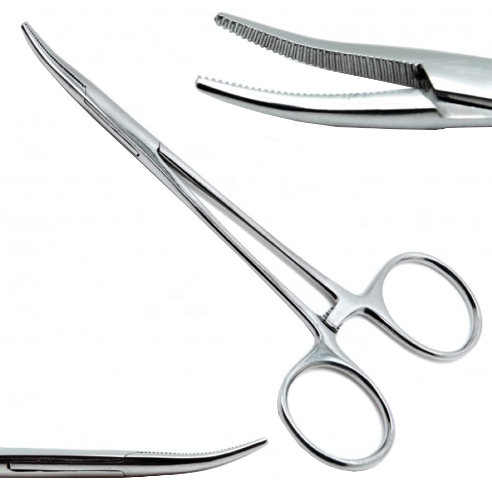 Pinzas hemostáticas curvadas de acero inoxidable 16 cm para anzuelos