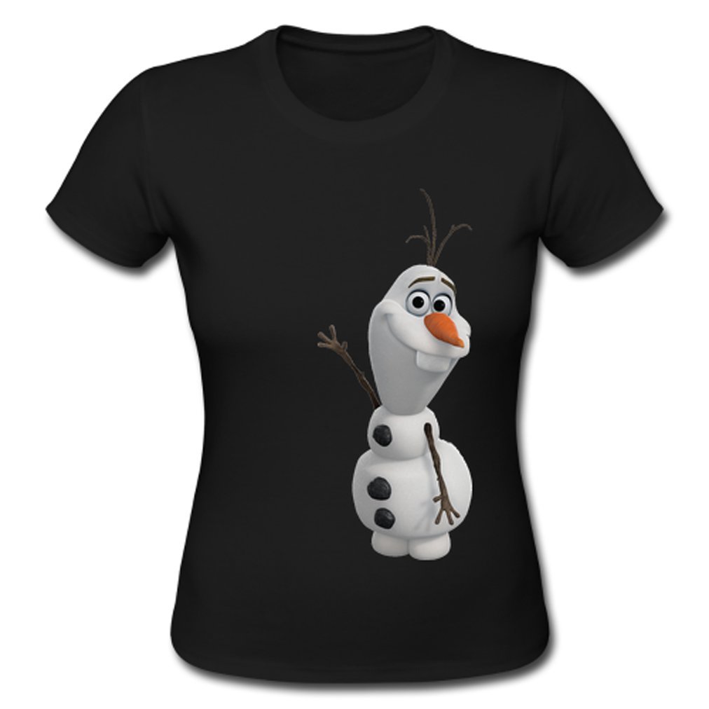 BOLALA Custom Women's Cartoon Cute Snowman Olaf Tshirt Tee