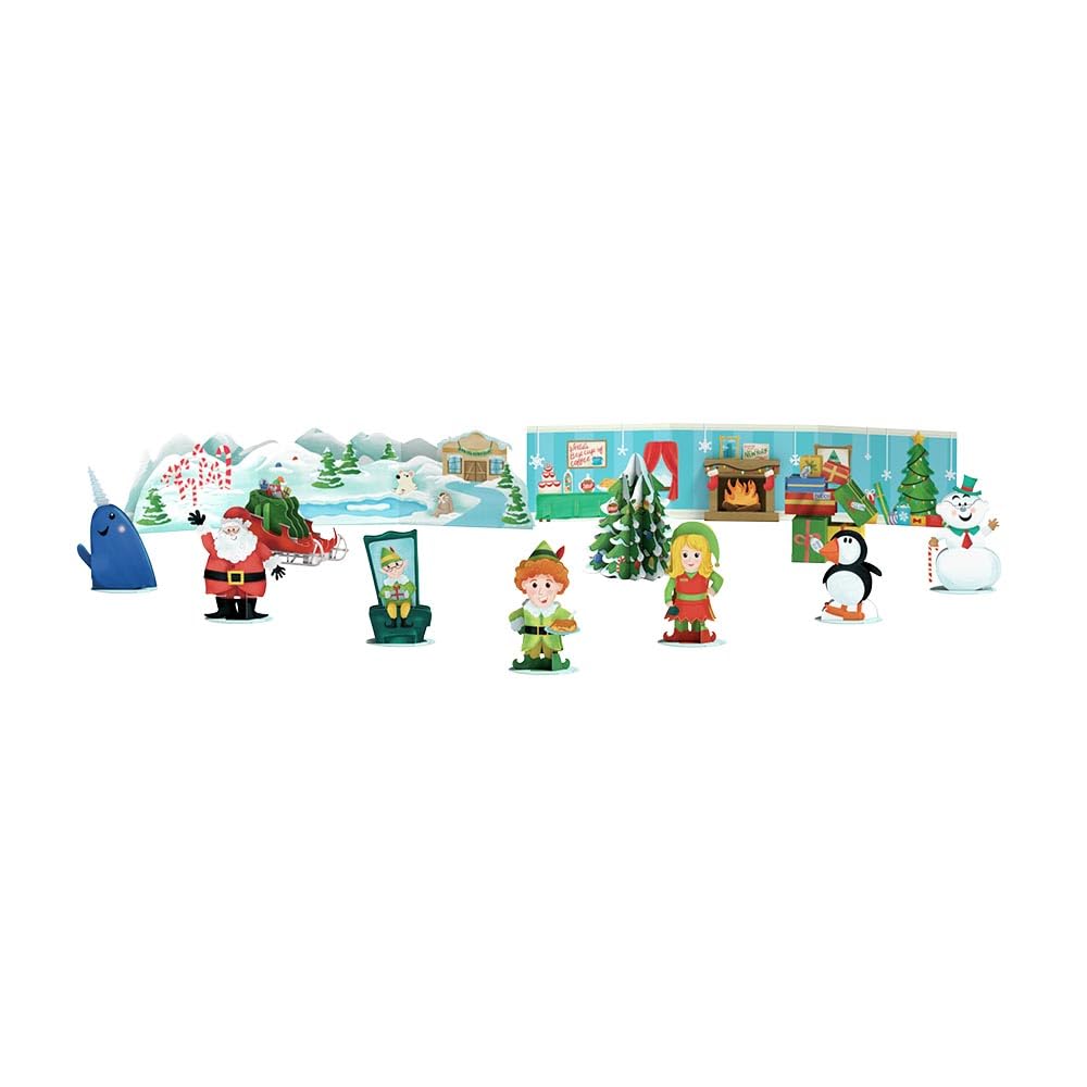 Lovepop Calendario de Adviento emergente de Navidad para niños, tarjetas de felicitación 3D para hijo, hija, sobrina, sobrino, elfo 12 días de alegría navideña, 12 bolsas y 12 personajes y accesorios