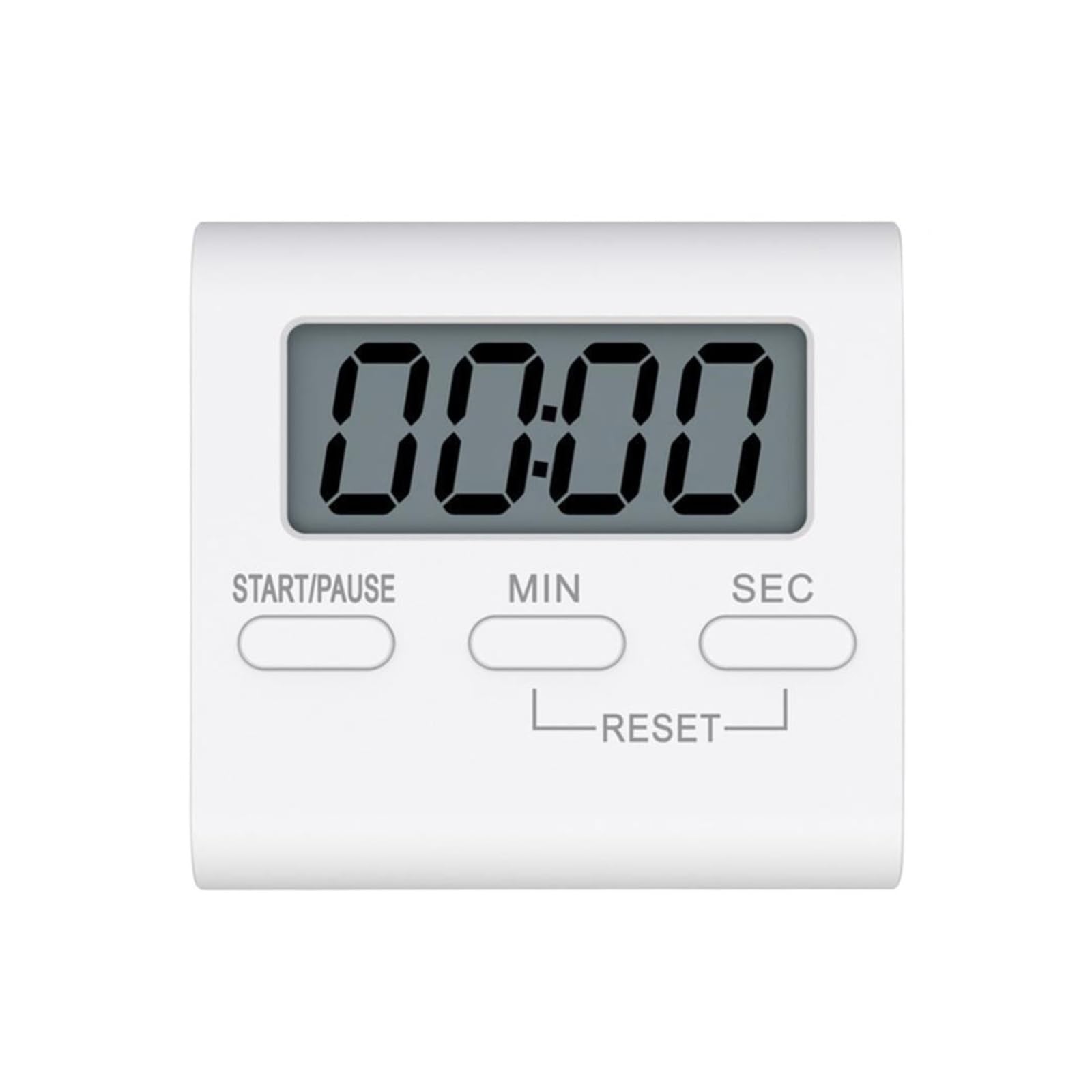 Digital Screen Kitchen Timer Large Display Square Cooking Count Up Countdown Alarm Remind Sleep Stopwatch Clock Reliable Efficient(White)