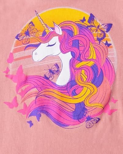 Image of The Children's Place Girls' Unicorns,Sports,Butterflies Long Sleeve Graphic T-Shirts,2 Pack