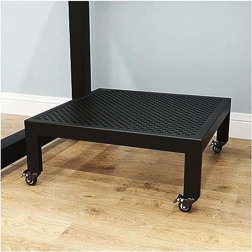 Pflanzkorb aus Metall auf Rädern – 40,6 cm beweglicher Pflanzwagen für Topfpflanzen im Innen- und Außenbereich – stabiler Blumentopfständer – Schwarz – perfekt für Haus und Garten