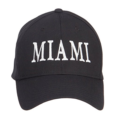 e4Hats.com City of Miami Embroidered Cotton Cap - Black OSFM