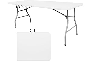 6FT Folding Table, Portable Outdoor Party Picnic Wedding Table