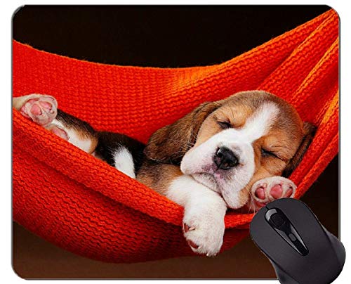 YENDOSTEEN Tappetino per mouse da gioco in gomma naturale stampato con cuccioli di cane beagle cuccioli - bordi cuciti