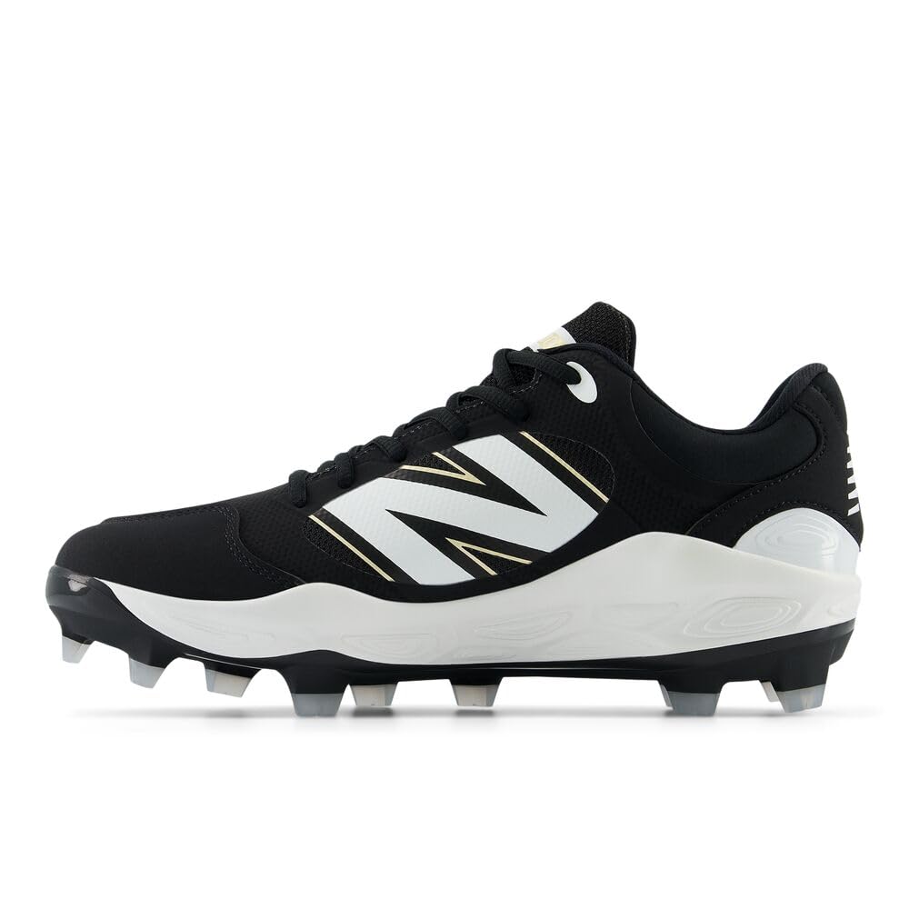 New Balance Men's Fresh Foam 3000 V7 Molded Baseball Shoe, Black/White, 7
