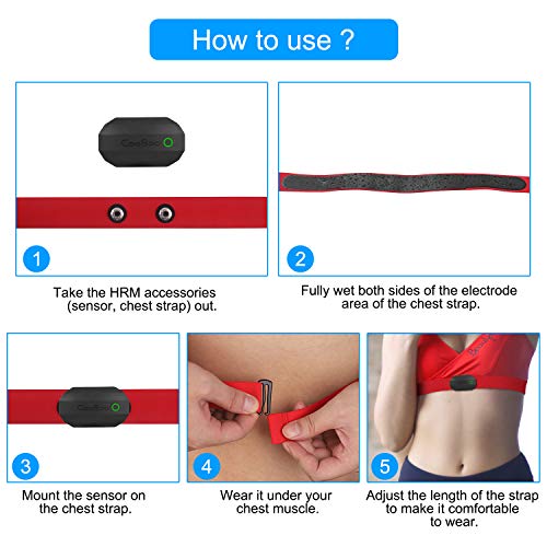 image for COOSPO Bluetooth Heart Rate Monitor Chest Strap H808S, ANT+ BLE HR Mon