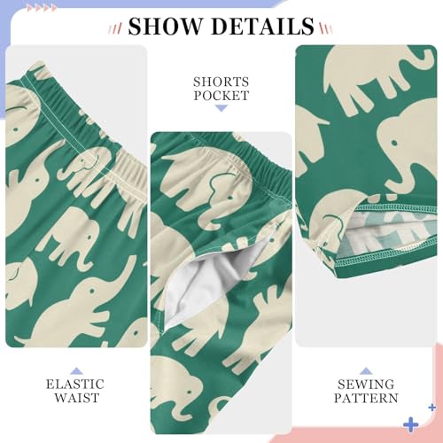 ZZXXB Elephants Have Fun Boys Long Pants Soft Trousers Elastic Waist Kids Lounge Bottoms with Pockets S-XL4