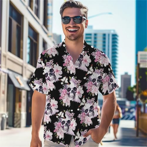 Mens Funny Hawaiian Shirts Summer 3D Graphic Button Down Short Sleeve Tropical Holiday Beach Aloha Shirt4