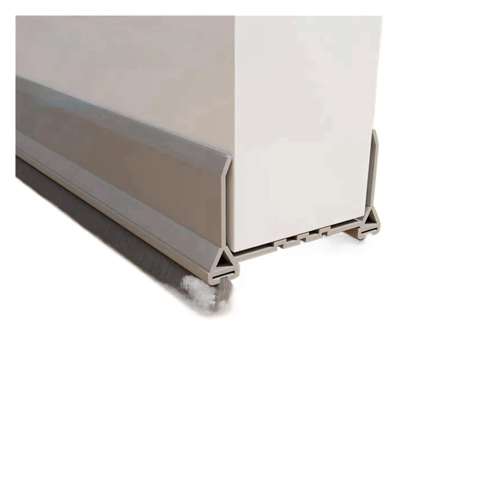 Draft Excluder For Doors 97cm Door Bottom Seal Strip With Brush PVC Dustproof Soundproof Snap-in Installation Gap Door Draft Stopper Weatherstrip(Grey)
