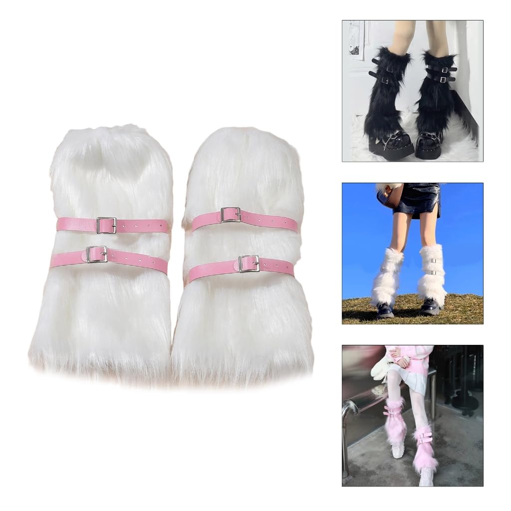 Faux Furs Leg Warmer,Warm Soft Cozy Fuzzy Leg Warmer Boot Cuffs for Women Party Costumes Boot Sleeves Boot Covers
