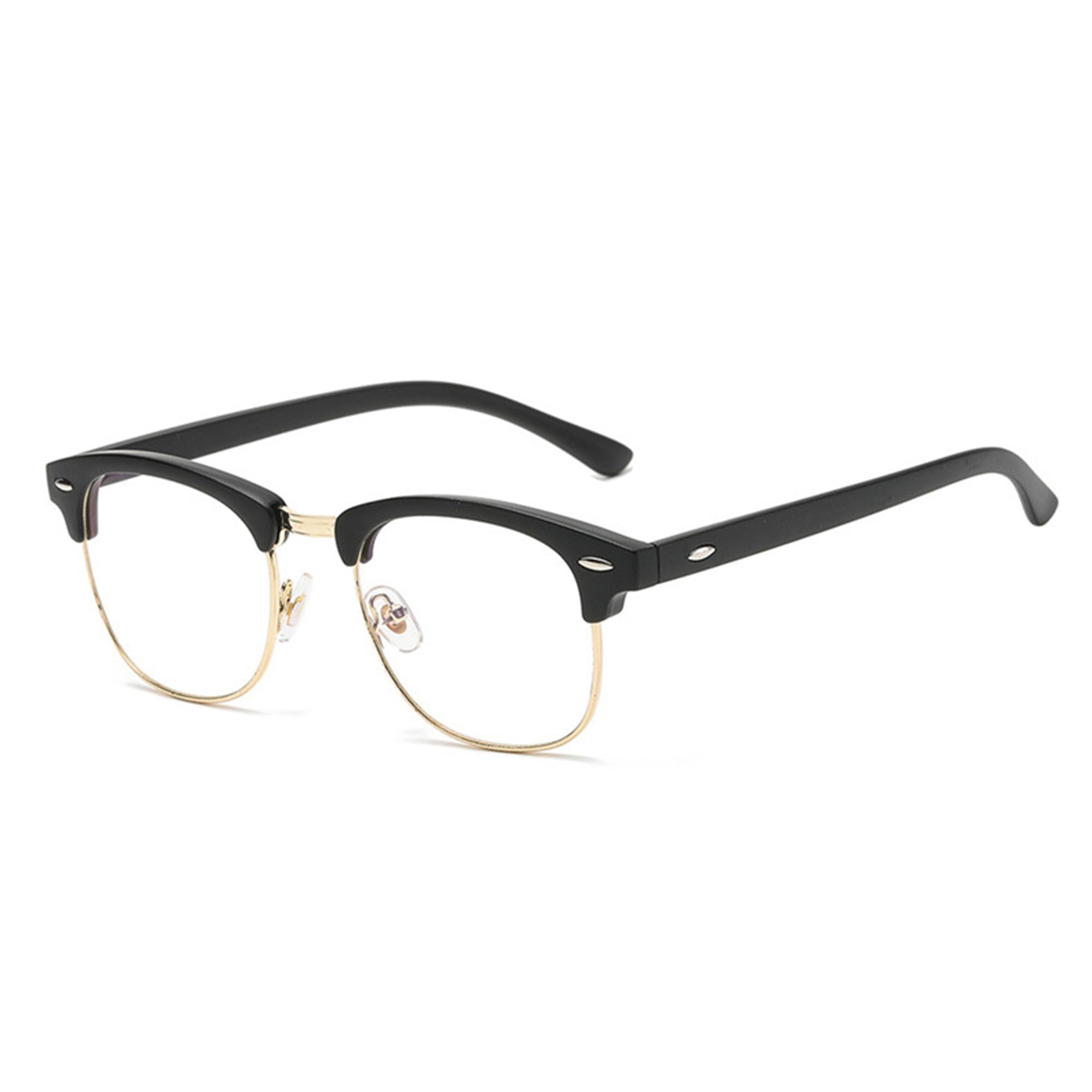 Lunettes de protection contre la lumière bleue - Pour homme et femme - Classique - Semi-sans monture - Faux nerd - Anti-rayons bleus