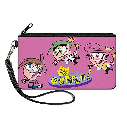 Buckle-Down Nickelodeon Wallet, Zip Clutch, The Fairly Oddparents Timmy with Cosmo and Wanda Group Pose, Canvas