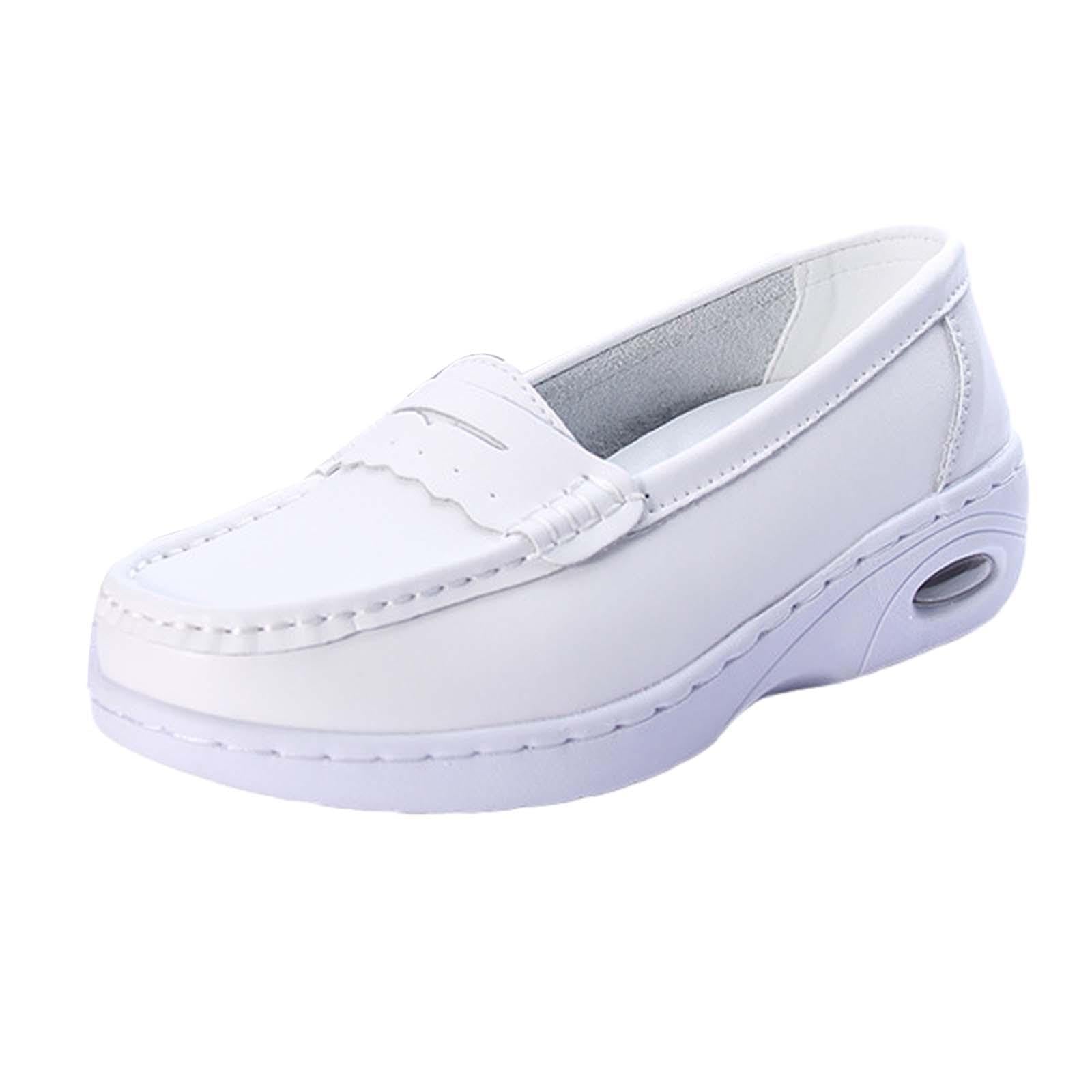 lyla Nurse Shoes Nurses Day Gift Restaurant Non Slip Comfortable White PU Leather 40-picture-20